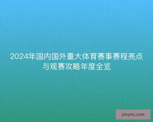 2024年国内国外重大体育赛事赛程亮点与观赛攻略年度全览 2024年国内国外重大体育赛事赛程亮点与观赛攻略年度全览